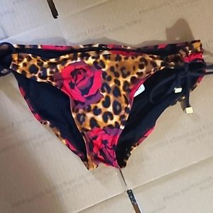 Cheshire cat and rose print bikini bottom NWT